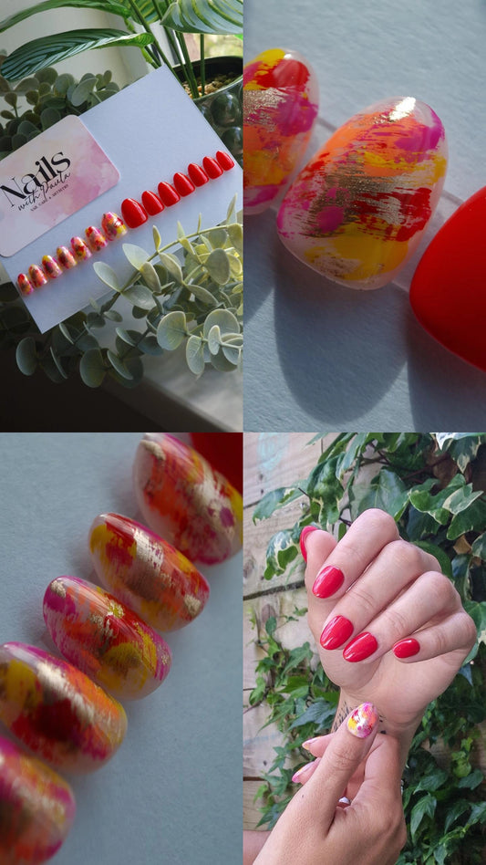 Fiery abstract | Press on nails