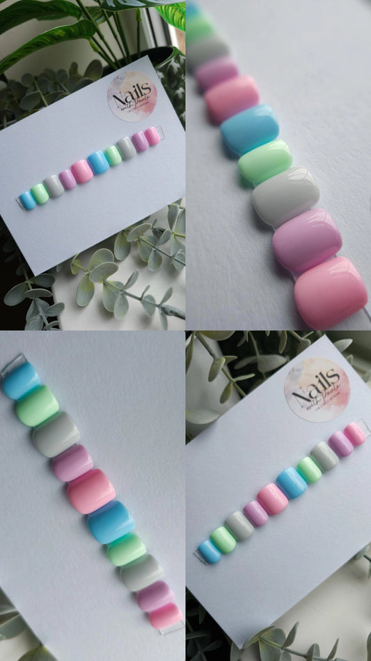 Pastel skittle | Press on nails