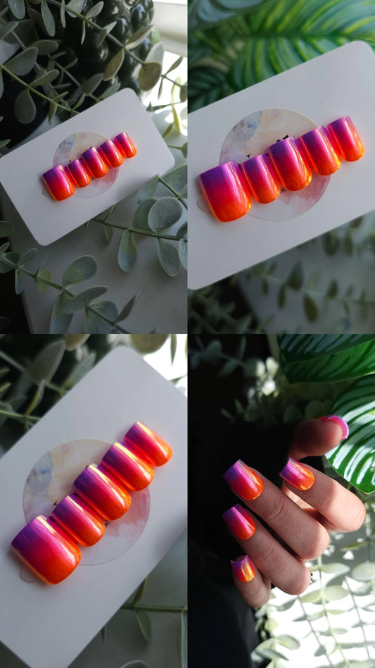 Sunset chrome | Press on nails