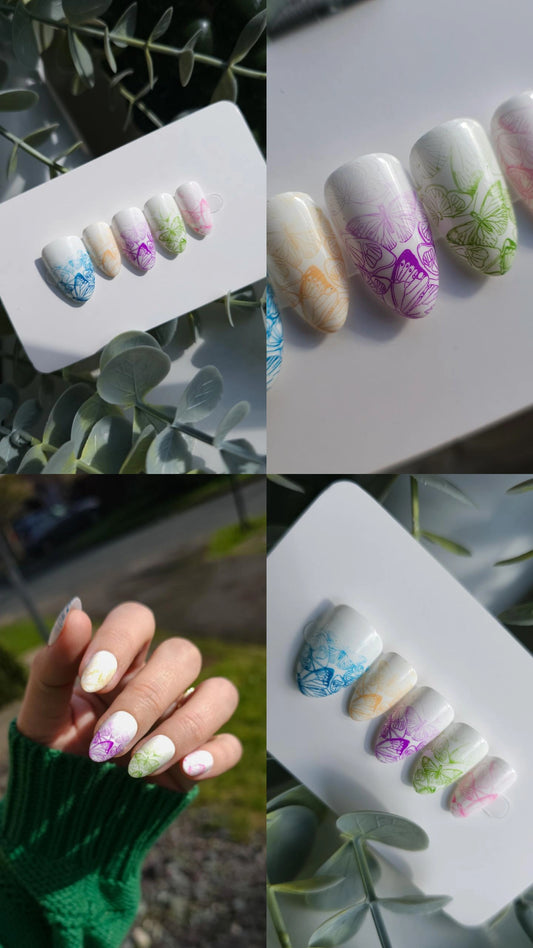 Butterflies gradient | Press on nails