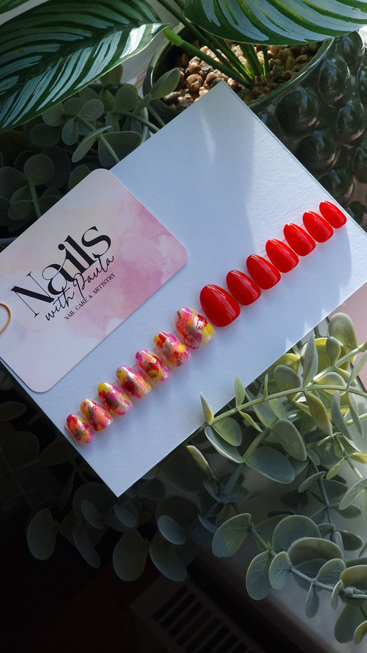 Fiery abstract | Press on nails