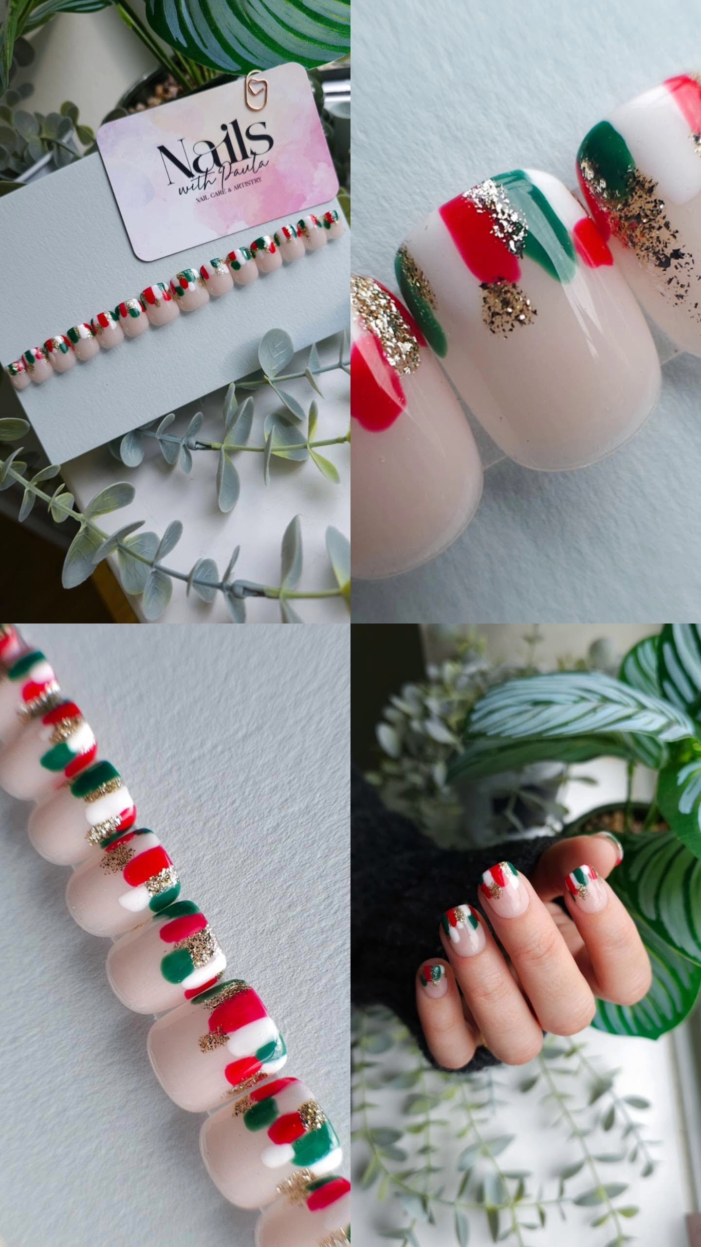 Abstract festive tips | Press on nails