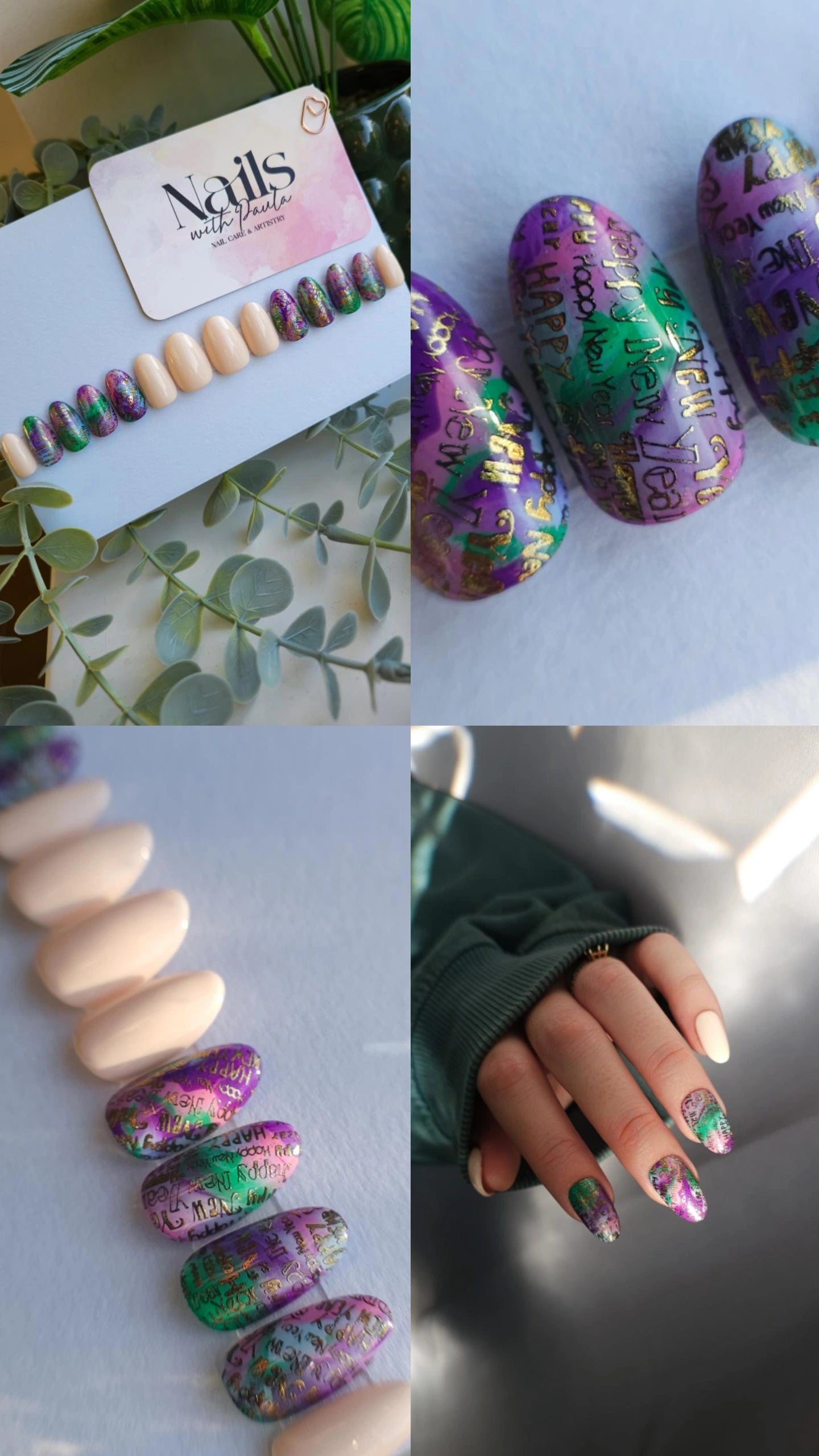 Vibrant overlap | Press on nails