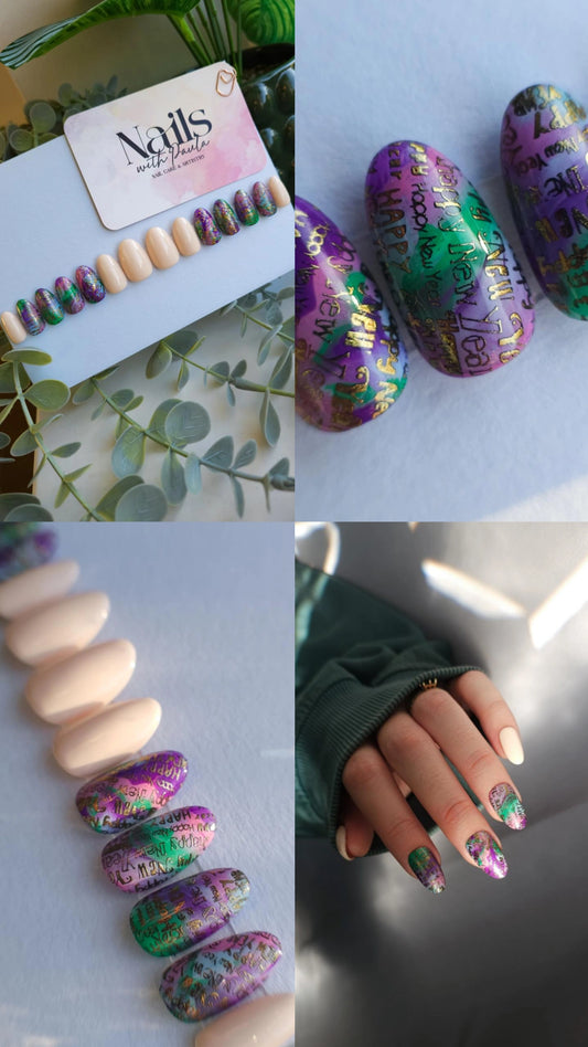 Vibrant overlap | Press on nails