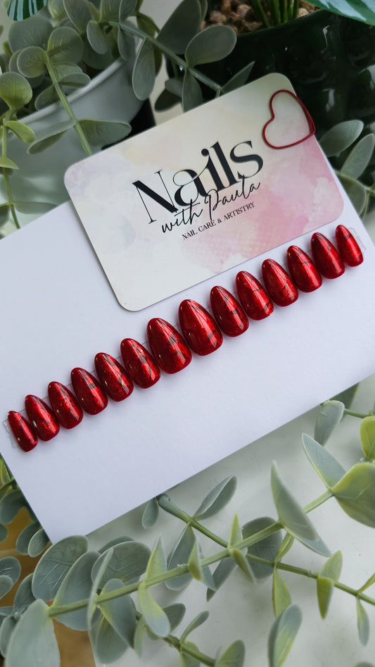 Red jewels | Press on nails
