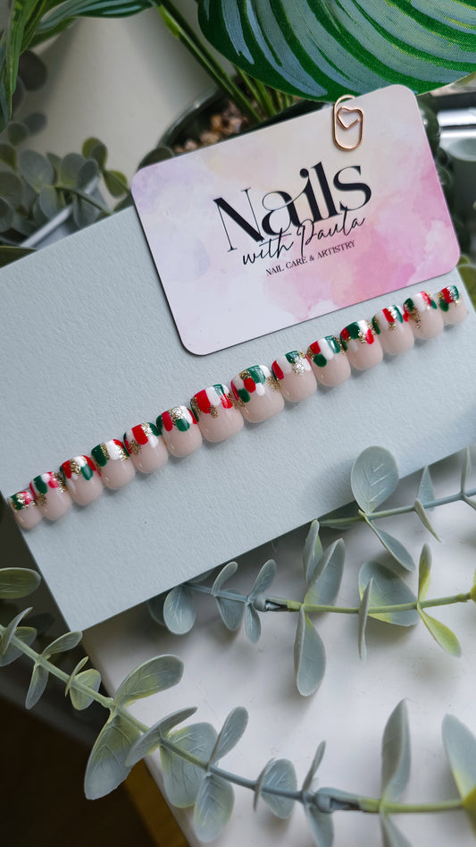 Abstract festive tips | Press on nails