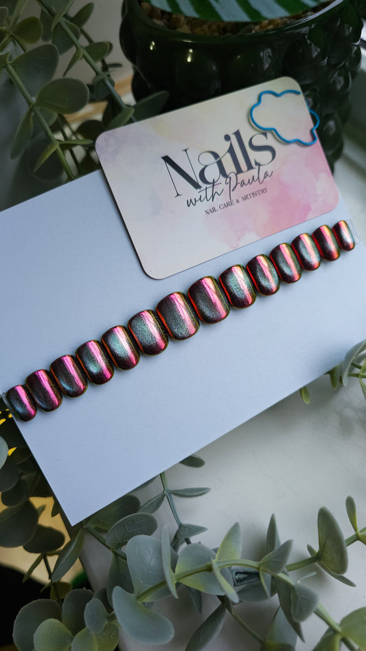 Galaxy chrome | Press on nails