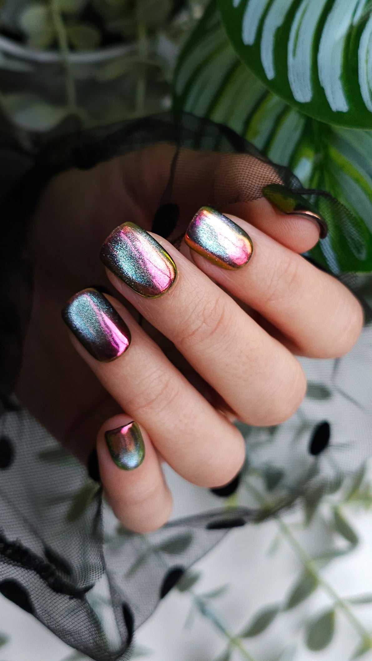 Galaxy chrome | Press on nails