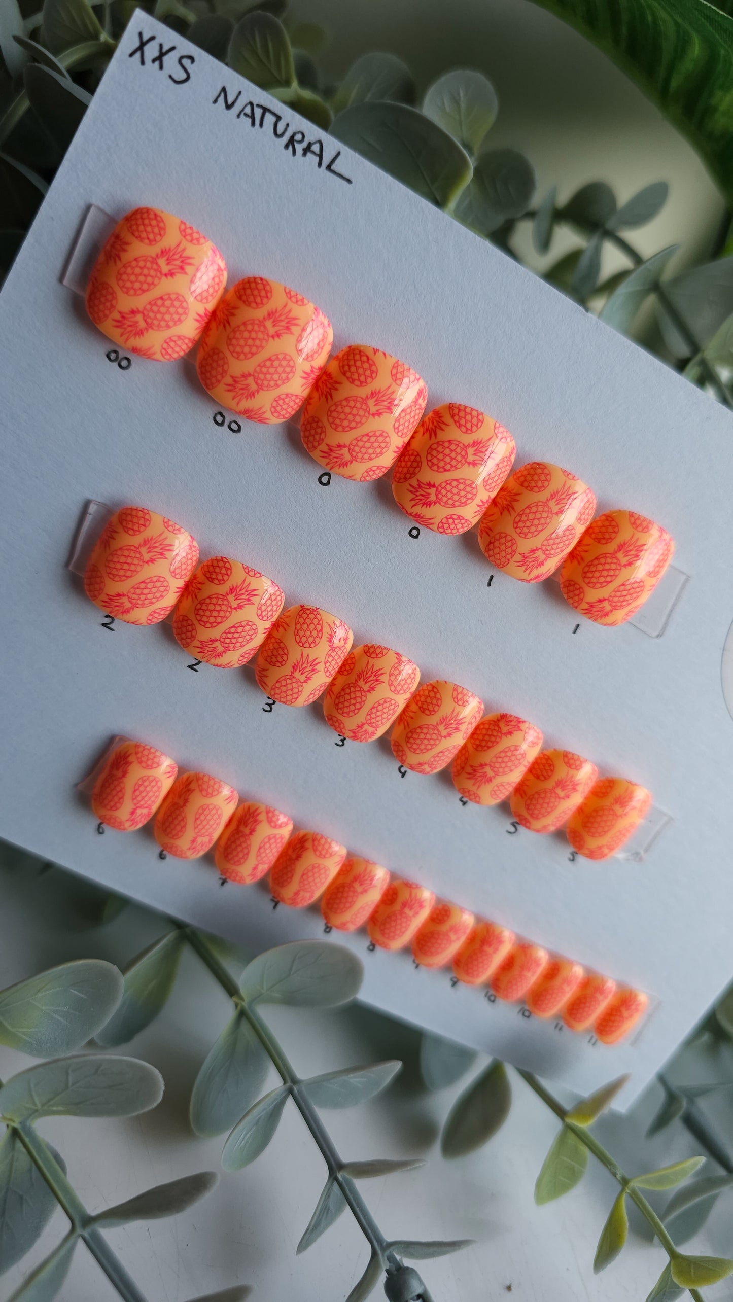 Pineapples | Press on nails XXS natural | Ready to ship