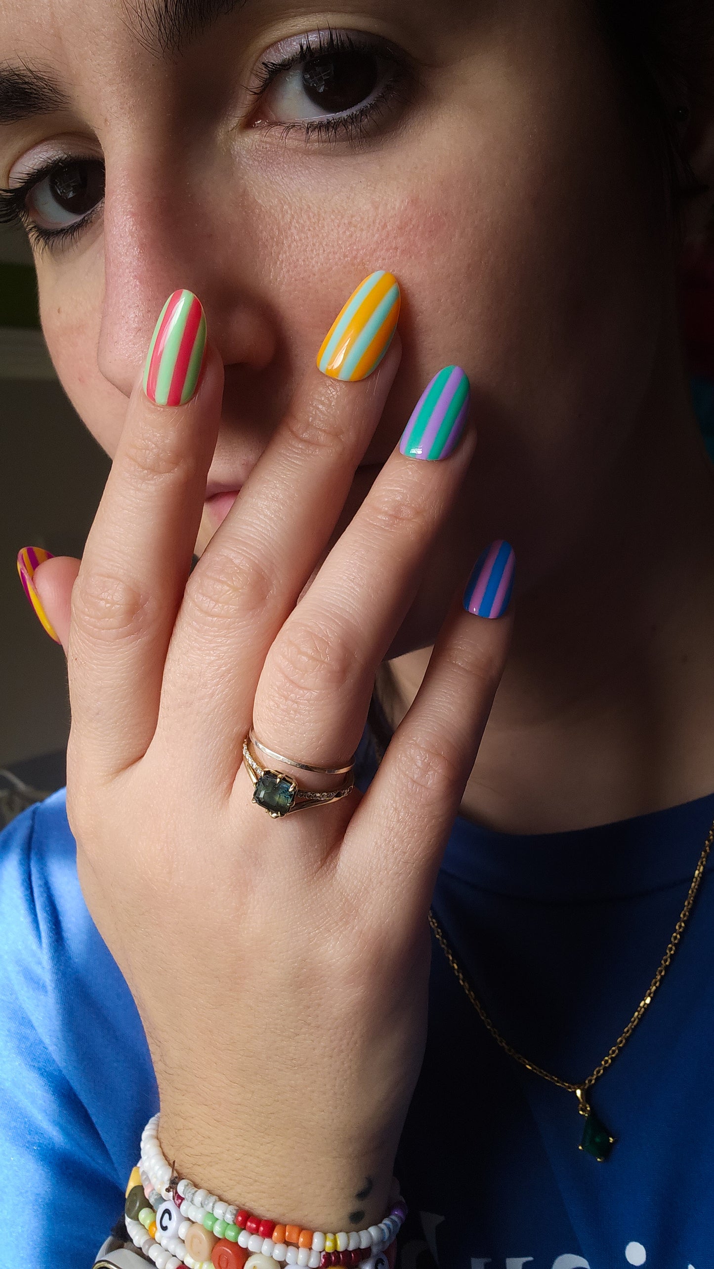 Coloured stripes | Press on nails