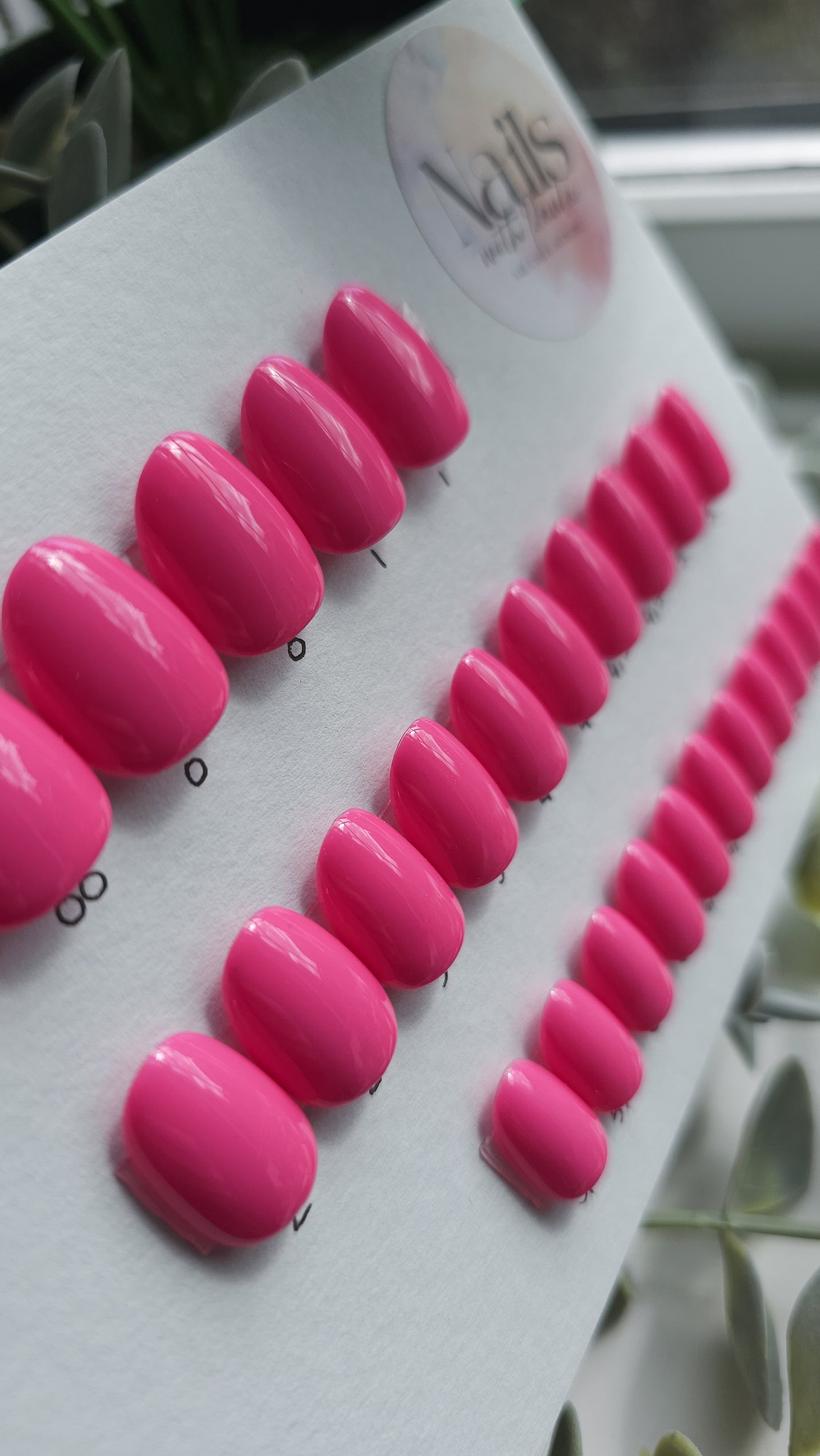 Pink | Press on nails XS round | Ready to ship