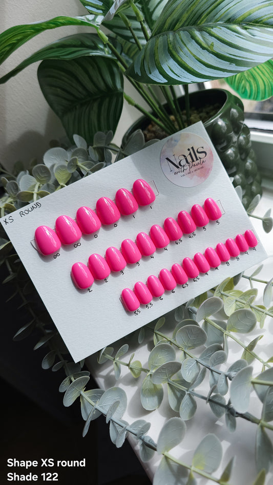 Pink | Press on nails XS round | Ready to ship