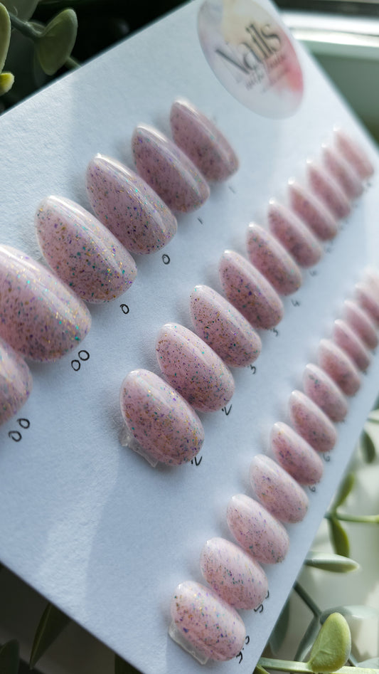 Speckled lavender | Press on nails S round | Ready to ship