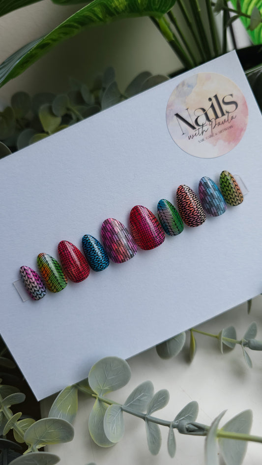 Colour smoosh pattern | Press on nails
